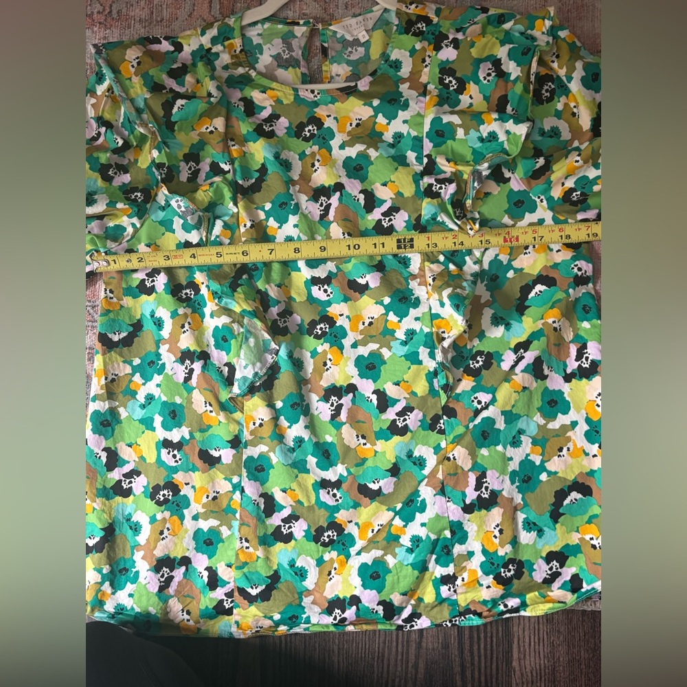 Ted Baker Gigie Printed Frill Shoulder Top in Size 2 - Picture 9 of 9